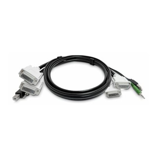 StarTech.com - Kabel klávesnice / videa / myši (KVM) - kompatibilní s TAA - USB typ A, DVI, audio jack 3,5 mm (M) do USB Type B, DVI, audio jack 3,5 mm (M) - 3 m