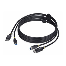 StarTech.com 6ft (1.8m) DisplayPort and USB 5Gbps KVM Cable - Kabel klávesnice / videa / myši (KVM) - USB typ A, DisplayPort (M) do USB Type B, DisplayPort (M) - 1.8 m - podpora 4K60Hz, podpora HDR10 - cerná