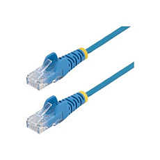 Startech - Patch kabel - RJ-45 (M) do RJ-45 (M) - 25 cm - 3.6 mm - UTP - CAT 5/5e/6 - IEEE 802.3bt - neobsahuje halogen, provedení bez hrbolku, rovný - modrá