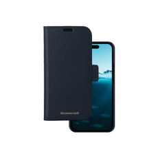 dbramante1928 New York - Pouzdro s klopou pro mobilní telefon - plne zrnitá kuže s jemnou strukturou - modrá pacifik - pro Apple iPhone 13, 14, 15, 16e