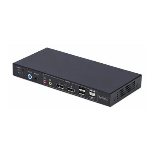 StarTech.com 2-Port Dual-Monitor DP KVM Switch w/Video Matrix, 4K 60Hz - Prepínac KVM / audio / USB - 2 x KVM / zvuk / USB - 1 místní uživatel - desktop - kompatibilní s TAA