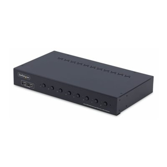 StarTech.com 8-Port HDMI KVM Switch w/1U Rack Mount Kit, 4K 60Hz - Prepínac KVM - 8 x KVM port(s) - 1 místní uživatel - desktop - kompatibilní s TAA