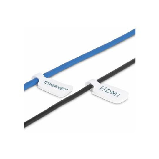 StarTech.com 3.5in (9cm) Cable Labels, 100 Pack White, Cable/Cord Tags (CABLE-TAG-HLWH) - Identifikacní štítky kabelu - hook-to-hook fastener, write-on - 9 cm - bílá (balení 100)