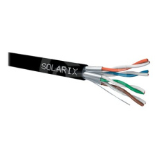 Solarix SXKD-6A-STP-PE - Kabel horizontální - 500 m - 7.3 mm - STP - CAT 6a - černá, RAL 9005