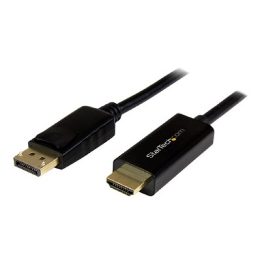 StarTech.com 6.5 ft / 2m DisplayPort to HDMI converter cable - 4K (DP2HDMM2MB) - Kabel adaptéru - DisplayPort s piny (male) do HDMI s piny (male) - 2 m - cerná - podporuje 4K - pro P/N: DK30CH2DEP, DK30CH2DEPUE, DK30CH2DPPD, DK30CH2DPPDU, DK30CHDDPPD, DK30CHDPPDUE