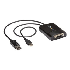 StarTech.com DisplayPort to DVI Adapter - Dual-Link - Active DVI-D Adapter for Your Monitor / Display - USB Powered - 2560x1600 (DP2DVID2) - Adaptér DisplayPort / DVI - DisplayPort, USB (pouze napájení) (M) do DVI-D (F) s jazýčkem - USB 2.0 / DisplayPort 1.2 - 37 cm - aktivní, USB napájení, podpora 2560 x 1600 (WQXGA) - černá