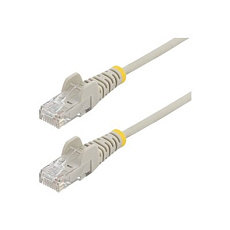 Startech - Patch kabel - RJ-45 (M) do RJ-45 (M) - 25 cm - 3.6 mm - UTP - CAT 5/5e/6 - IEEE 802.3bt - neobsahuje halogen, provedení bez hrbolku, rovný - šedá