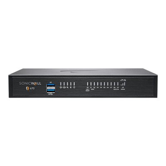 SonicWall TZ Series (Gen 7) TZ670 - Bezpečnostní zařízení - s 3 years Advanced Protection Service Suite and Cloud Secure Edge for 1 year SIA-Basic (20 users) and 1 year SPA-Advanced (6 users) - 10GbE - SonicWall Promotional Tradeup - desktop