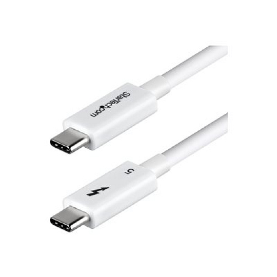 StarTech - Kabel Thunderbolt - USB-C (M) do USB-C (M) - USB4 / Thunderbolt 3 / Thunderbolt 4 / Thunderbolt 5 / DisplayPort 2.1 - 80 cm - neobsahuje halogen, pasivní, podpora 8K60Hz, podpora 4K240Hz, napájení USB (240 W) - bílá