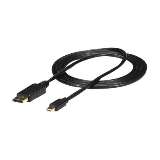 StarTech.com 6ft (2m) Mini DisplayPort to DisplayPort 1.2 Cable, 4K x 2K UHD Mini DisplayPort to DisplayPort Adapter Cable, Mini DP to DP Cable for Monitor, mDP to DP Converter Cord - Latching DP Connector - Kabel DisplayPort - Mini DisplayPort (M) do DisplayPort (M) - 1.8 m - opatrený západkou - cerná - pro P/N: CDP2DP14B, CDP2MDPEC, CDP2MDPFC, CDPVDHDMDP2G, CDPVDHDMDPRG, CDPVDHMDPDP