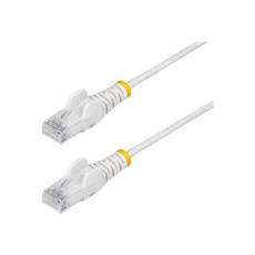 StarTech.com - Patch kabel - RJ-45 (M) do RJ-45 (M) - 25 cm - 3.6 mm - UTP - CAT 5/5e/6 - IEEE 802.3bt - neobsahuje halogen, provedení bez hrbolku, straight - bílá