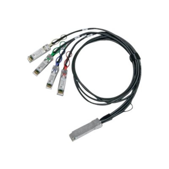 Mellanox LinkX 100GbE to 4x25GbE Direct Attach Copper Splitter Cable - Přímo napojitelný rozdělovač 100GBase - QSFP28 do SFP28 - 2.5 m - SFF-8665/SFF-8402/SFF-8636/ IEEE 802.by - neobsahuje halogen, pasivní - pro Spectrum SN2100, SN2700; Spectrum-2 SN3420, SN3700C; Spectrum-3 SN4600C