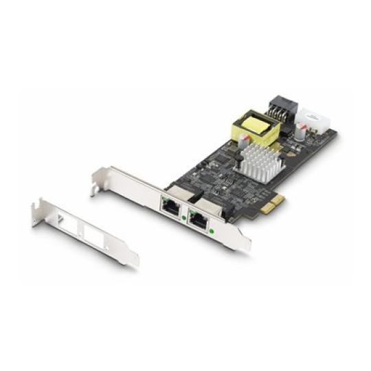 StarTech.com 2-Port 2.5Gbps PoE Network Card, Intel I225-V, 802.3af/at - Sítový adaptér - PCIe 2.0 x2 - 10M/100M/1G/2.5 Gigabit Ethernet x 2 - cerná