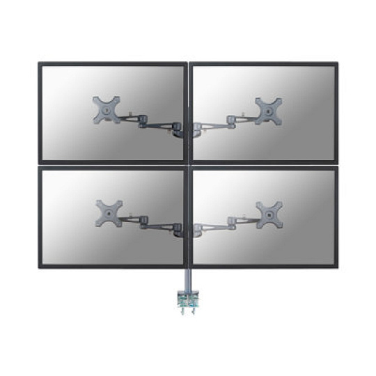 Neomounts FPMA-D935D4 - Montážní sada - plný pohyb - pro 4 LCD displeje - stříbrná - velikost obrazovky: 10"-27" - upevnění svorkou, upevnitelné na stůl