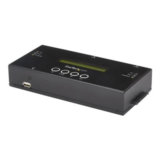 StarTech.com 1:1 Hard Drive Duplicator and Eraser for 2.5"/ 3.5" SATA (I/II/III) & SAS (I/II) HDD SSD - LCD & RS-232 - Cloner & Wiper (SATSASDUPE11) - Solid state / hard drive duplicator - 1 zásuvky (SATA-600 / SAS-2)