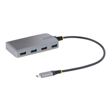 StarTech.com 4-Port USB-C Hub, USB 3.0 5Gbps, Bus Powered, USB Type-C to 4x USB-A Hub with Optional Auxiliary Power Input, Portable Desktop/Laptop USB Hub with 1ft (30cm) Attached Cable - USB Expansion Hub (5G4AB-USB-C-HUB) - Rozbočovač - 4 x USB 3.2 Gen 1 + 1 x micro-USB - desktop