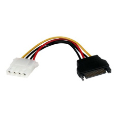StarTech.com 6in SATA to LP4 Power Cable Adapter - F/M - Power adapter - SATA power (M) to 4 pin internal power (F) - 5.9 in - black - LP4SATAFM6IN - Adaptér napájení - SATA napájení (M) do 4 pinové interní napájení (F) - 15 cm - cerná - pro P/N: 25S22M2NGFFR, HSB225S3R, S322M225R, SAT2M2NGFF25, SAT32MSAT257, SATSASBP425