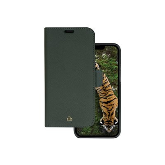dbramante1928 New York - Pouzdro s klopou pro mobilní telefon - pebbled full-grain sustainable leather - evergreen - pro Apple iPhone 14 Pro Max