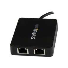 StarTech.com USB-C to Dual Gigabit Ethernet Adapter with USB 3.0 (Type-A) Port - USB Type-C Gigabit Network Adapter (US1GC301AU2R) - Sítový adaptér - USB-C - Gigabit Ethernet x 2 + USB 3.0 - pro P/N: TB33A1C