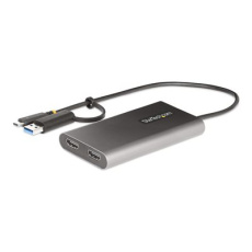 StarTech.com USB-C to Dual-HDMI Adapter, USB-C or A to 2x HDMI, 4K 60Hz, 100W PD Pass-Through, 1ft (30cm) Built-in Cable, External Video Graphics Adapter - USB to HDMI Multi-Monitor Converter for Laptop (109B-USBC-HDMI) - Video adaptér - kompatibilní s TAA - USB typ A, USB-C s piny (male) do 2 x 19 pin HDMI Type A, USB-C se zdířkami (female) - 30 cm - šedá - podporuje 4K, aktivní StarTech.com USB-C to Dual-HDMI Adapter, USB-C or A to 2x HDMI, 4K 60Hz, 100W PD Pass-Through, 1ft (30cm) Built-in Cable, External Video Graphics Adapter - USB to HDMI Multi-Monitor Converter for Laptop (109B-USBC-HDMI) - Video adaptér - kompatibilní s TAA - USB typ A, USB-C s piny (male) do 2 x 19 pin HDMI Type A, USB-C se zdířkami (female) - 30 cm - šedá - podporuje 4K, aktivní