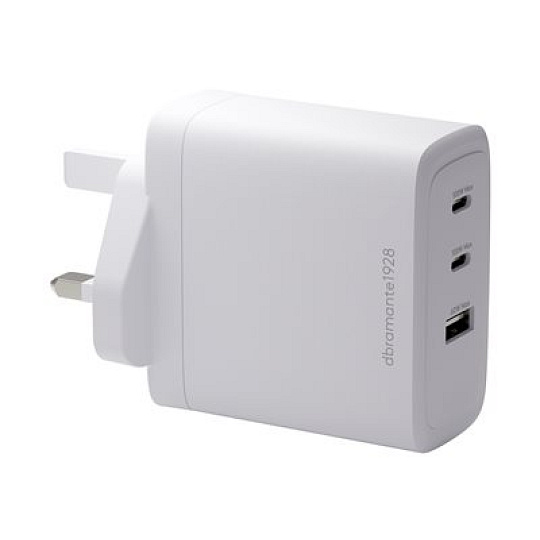 dbramante1928 re-charge IT - Sítový adaptér - 100 watt - 3 výstupní konektory (2 x USB-C, USB) - bílá - Velká Británie