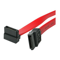 StarTech 12in SATA to Right Angle SATA Serial ATA Cable - Kabel SATA - Serial ATA 150/300/600 - SATA (R) do SATA (R) - 30 cm - konektor s pravým úhlem - cervená