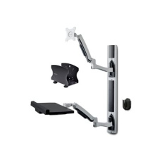 StarTech.com Wall Mount Workstation, VESA Mount For 32" Monitors (22lb/10kg), Fully Articulating Arms For Single Monitor Mount & Keyboard Tray, Includes Desktop Computer/PC Bracket - Ergonomic Standing Desk (2PASTSC-WALL-MOUNT) - Montážní sada - pracovní stanice - pro plochý panel - hliník, ocel - cerná - velikost obrazovky: up to 27" / 32" (ultra-wide) - montáž na stenu - kompatibilní s TAA