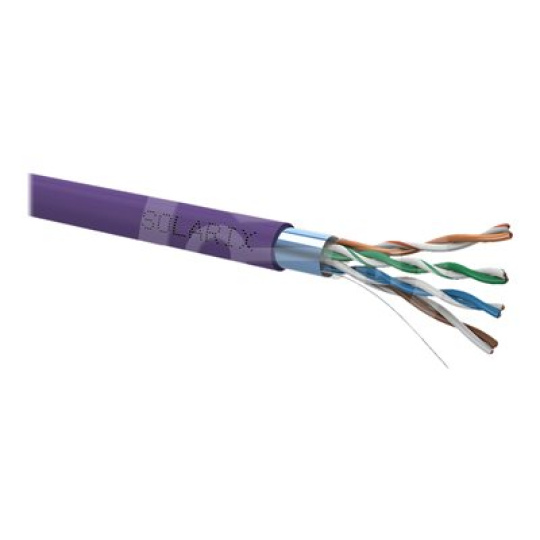 Solarix - Kabel horizontální - 305 m - 6.2 mm - FTP - CAT 5e - IEEE 802.3af/IEEE 802.3at - purpurová, RAL 4005
