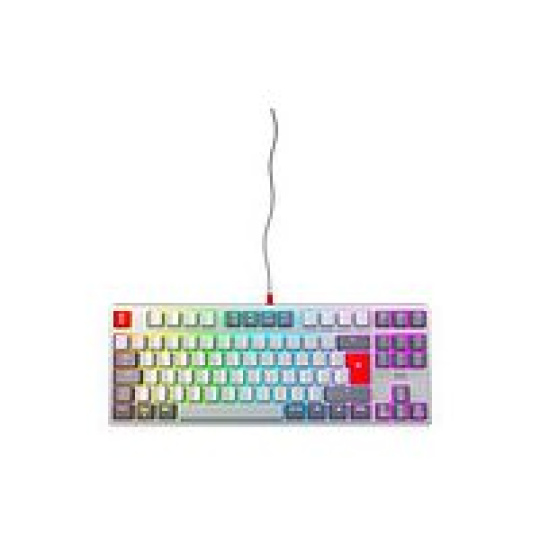 CHERRY XTRFY K4V2 - Retro Edition - klávesnice - RGB - 80% - TKL - podsvícení - USB - QWERTY - americká - klávesový spínač: CHERRY MX2A Red - šedá