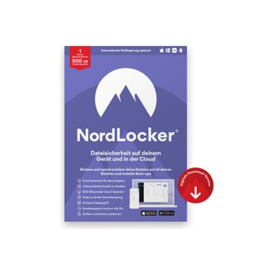 NordLocker - Licence na předplatné (1 rok) - 500 GB úložný prostor - ESD - Win, Mac, Android, iOS