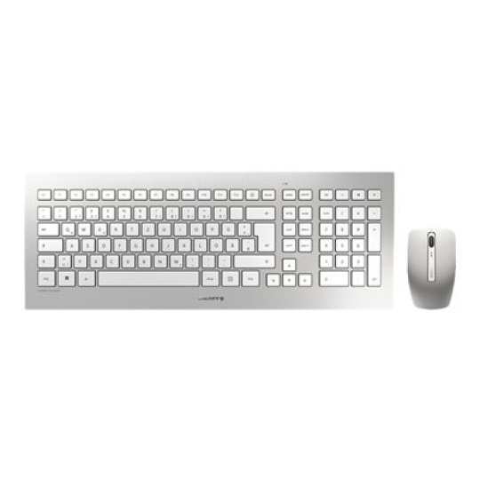 CHERRY DW 8000 - Klávesnice a sada myši - bezdrátový - 2.4 GHz - QWERTZ - německá - bílá, stříbrná