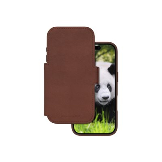 dbramante1928 Lynge - Pouzdro s klopou pro mobilní telefon - kompatibilita s MagSafe - kuže full-grain - dark tan