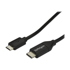 StarTech.com USB C to Micro USB Cable 2m 6ft - USB-C to Micro USB Charge Cable - USB 2.0 Type C to Micro B - Thunderbolt 3 Compatible (USB2CUB2M) - USB kabel - 24 pin USB-C (M) do Micro USB typ B (M) - USB 2.0 - 2 m - černá