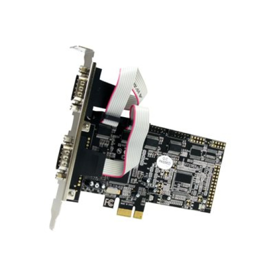 StarTech.com 4 Port Native PCI Express RS232 Serial Adapter Card with 16550 UART - Low Profile Serial Card (PEX4S553) - Sériový adaptér - PCIe 1.1 - RS-232 - 4 porty