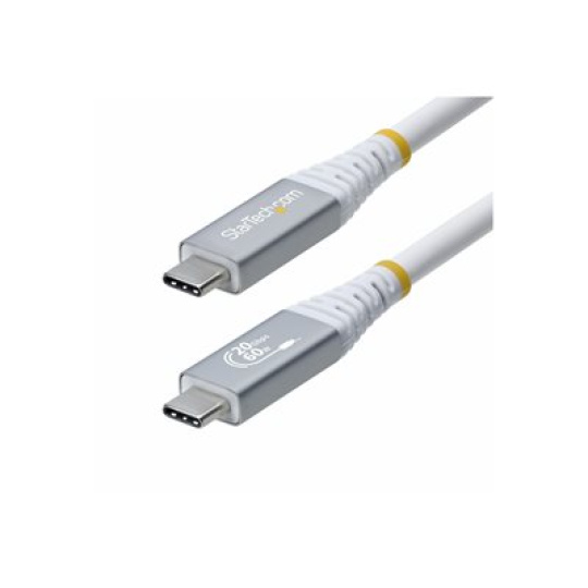 StarTech.com - USB kabel - USB-C (M) do USB-C (M) - USB4 / Thunderbolt 3 / Thunderbolt 4 / DisplayPort 1.4 - 3.01 m - podpora 4K120Hz, drsný, flexibilní - bílá