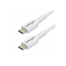 StarTech.com 2m (6.6ft) White USB-C Charging Cable, USB C Cable, USB 2.0 Type-C Laptop Charger Cord, 60W 3A Power Delivery, TPE Jacket, USB-C Data Transfer Cable, M/M - USB kabel - 24 pin USB-C (M) do 24 pin USB-C (M) - USB 2.0 - 3 A - 2 m - USB Power Delivery (60W) - bílá