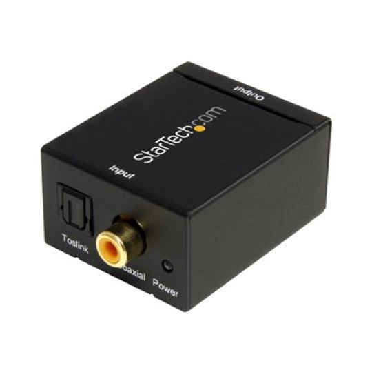 StarTech.com SPDIF Digital Coaxial or Toslink Optical to Stereo RCA Audio Converter - Digital Audio Adapter (SPDIF2AA) - Koaxiální/optický digitální audio konvertor - cerná - pro P/N: FPCEILPTBLP, FPWARTB1M, FPWFXBAT, FPWTLTBAT, STNDMTV100, STNDMTV70, STNDMTVDUO