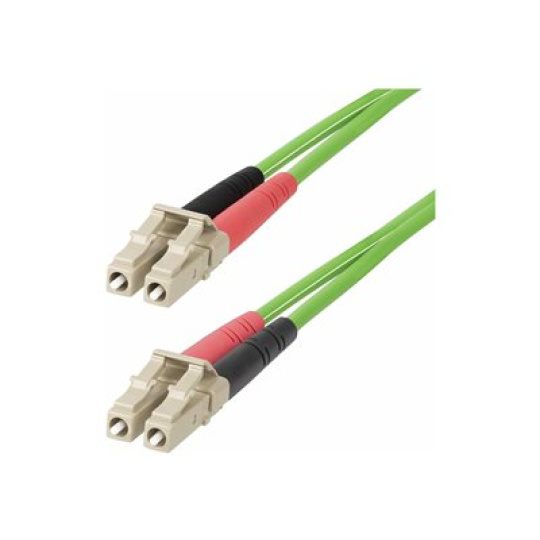 StarTech.com 2m (6ft) LC to LC (UPC) OM5 Multimode Fiber Optic Cable, 50/125?m Duplex LOMMF Zipcord, VCSEL, 40G/100G, Bend Insensitive, Low Insertion Loss, LSZH Fiber Patch Cord - Patch kabel - LC/UPC multi-mode (M) do LC/UPC multi-mode (M) - 2 m - 2 m - 2.9 mm - optické vlákno - duplex - 50 / 125 mikron - OM5 - neobsahuje halogen, až 100 Gbps rychlost prenosu dat - zelená