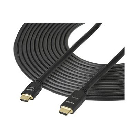 Startech 65 ft (20m) High Speed HDMI Cable - Male to Male - Active - 28AWG - CL2 Rated In-wall Installation - Ultra HD 4K x 2K - Active HDMI Cable (HDMM20MA) - HDMI kabel - HDMI s piny (male) do HDMI s piny (male) - 20 m - dvojnásobně stíněný - černá