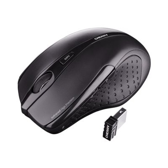CHERRY MW 3000 - Myš - pravák - infračervený - 5 tlačítka - bezdrátový - 2.4 GHz - bezdrátový přijímač USB - černá