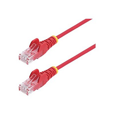 Startech - Patch kabel - RJ-45 (M) do RJ-45 (M) - 25 cm - 3.6 mm - UTP - CAT 5/5e/6 - IEEE 802.3bt - neobsahuje halogen, provedení bez hrbolku, rovný - cervená
