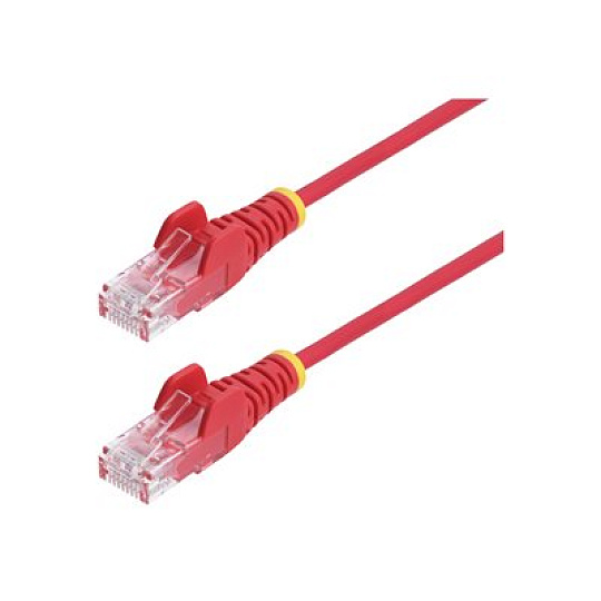 Startech - Patch kabel - RJ-45 (M) do RJ-45 (M) - 25 cm - 3.6 mm - UTP - CAT 5/5e/6 - IEEE 802.3bt - neobsahuje halogen, provedení bez hrbolku, rovný - cervená