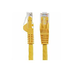 Startech 7.5m CAT6 Ethernet Cable, 10 Gigabit Snagless RJ45 650MHz 100W PoE Patch Cord, CAT 6 10GbE UTP Network Cable w/Strain Relief, Yellow, Wiring is UL Certified/TIA - Category 6 - 24AWG (N6PATC750CMYL) - Patch kabel - RJ-45 (M) do RJ-45 (M) - 7.5 m - UTP - CAT 6 - provedení bez hrbolku - žlutá