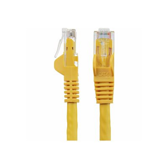 Startech 7.5m CAT6 Ethernet Cable, 10 Gigabit Snagless RJ45 650MHz 100W PoE Patch Cord, CAT 6 10GbE UTP Network Cable w/Strain Relief, Yellow, Wiring is UL Certified/TIA - Category 6 - 24AWG (N6PATC750CMYL) - Patch kabel - RJ-45 (M) do RJ-45 (M) - 7.5 m - UTP - CAT 6 - provedení bez hrbolku - žlutá
