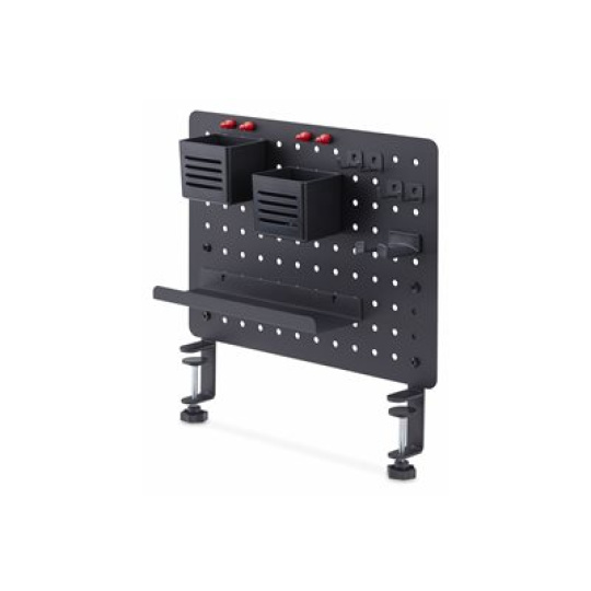 StarTech.com Clamp-On Pegboard with Accessories, 16.5 x 12.5in (42 x 32cm), Steel Pegboard, Desktop Storage Organizer, Desk Mount Peg Board, Black - Upevnovací komponent (pegboard panel) - clamp-on - ocel - cerná - upevnitelné na stul