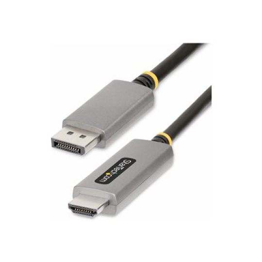StarTech.com 6ft (2m) DisplayPort to HDMI Adapter Cable, 8K 60Hz, 4K 144Hz, HDR10, DP 1.4 to HDMI 2.1 Active Video Converter, DisplayPort Desktop to HDMI Monitor, M/M - DisplayPort to HDMI Cord (133DISPLAYPORTHDMI21) - Kabel adaptéru - DisplayPort s piny (male) do HDMI s piny (male) - 2 m - šedá space gray - podporuje 4K, podpora 8K, aktivní