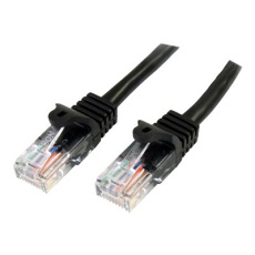 StarTech.com 3m Black Cat5e / Cat 5 Snagless Patch Cable - Patch kabel - RJ-45 (M) do RJ-45 (M) - 3 m - UTP - CAT 5e - provedení bez hrbolků - černá