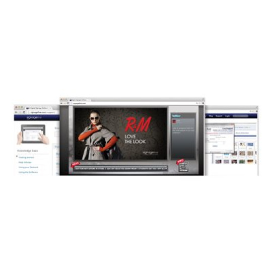 Signagelive Standard - Licence na predplatné (3 roky) - 1 player - hostovaná aplikace - množství - 1-9 licencí