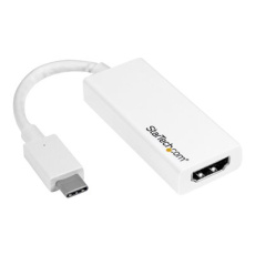 StarTech.com USB-C to HDMI Adapter - White - 4K 60Hz - Video adaptér - USB-C s piny (male) do HDMI se zdírkami (female) - 15 cm - bílá - podporuje 4K