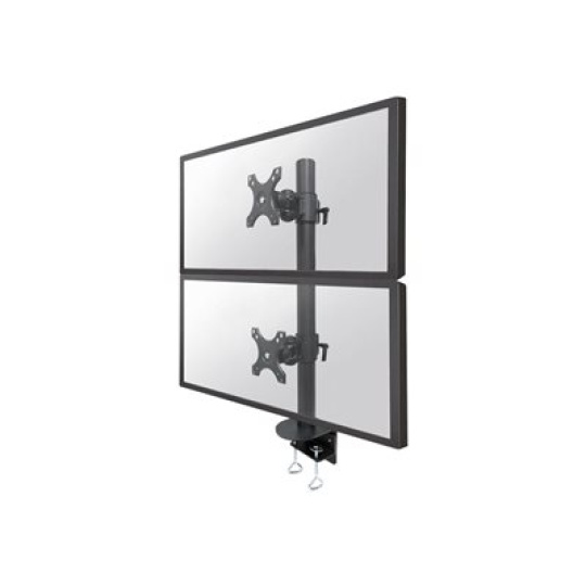 Neomounts FPMA-D960DVPLUS - Montážní sada - pro 2 LCD displeje - ocel - černá - velikost obrazovky: 17"-49" - upevnění svorkou, upevnitelné na stůl